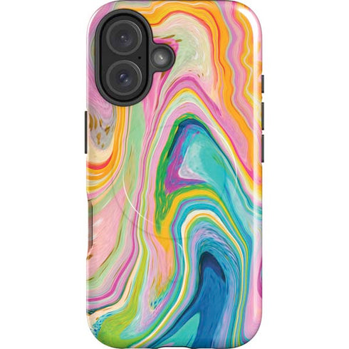 Rainbow Marble by Etta Vee iPhone 16 Plus Magsafe Impact Case